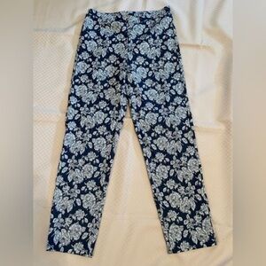 Lynn Ritchie Silver navy blue floral leggings in XS.